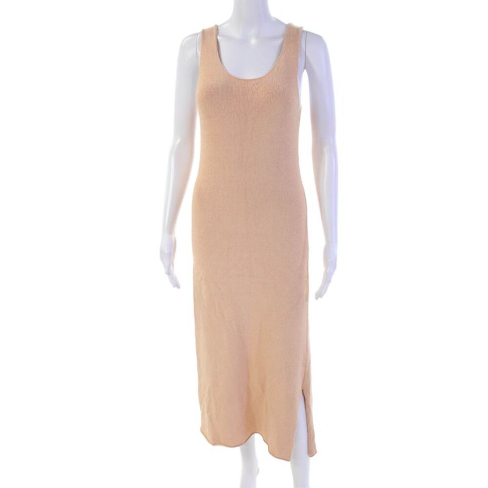 Margaret OLeary Womens Cotton Sleeveless Scoop Neck Knit Casual Dress Orange Siz